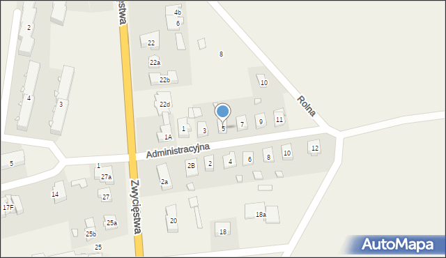 Piecki, Administracyjna, 5, mapa Piecki