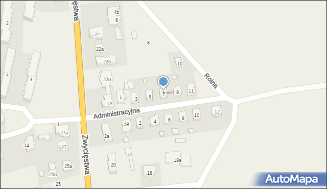 Piecki, Administracyjna, 7, mapa Piecki