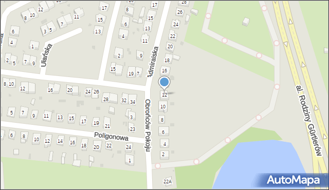 Ruda Śląska, Admiralska, 12, mapa Rudy Śląskiej
