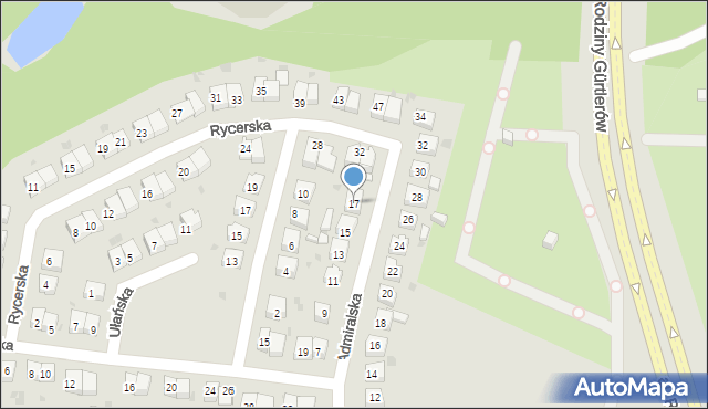 Ruda Śląska, Admiralska, 17, mapa Rudy Śląskiej