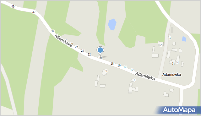 Staszów, Adamówka, 20, mapa Staszów