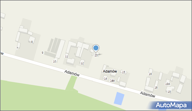 Strzelce Wielkie, Adamów, 13, mapa Strzelce Wielkie