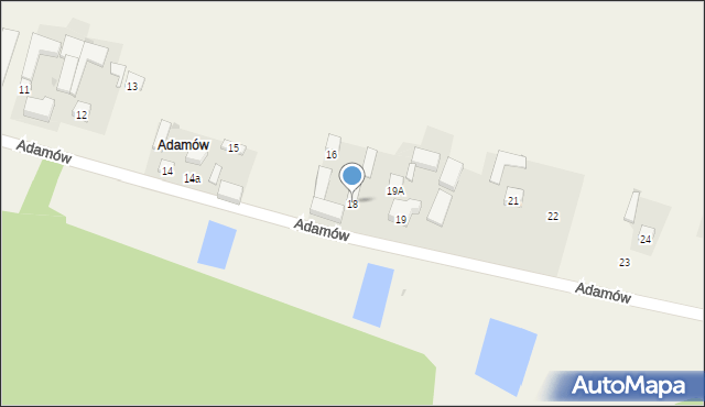 Strzelce Wielkie, Adamów, 18, mapa Strzelce Wielkie