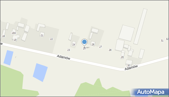 Strzelce Wielkie, Adamów, 25, mapa Strzelce Wielkie