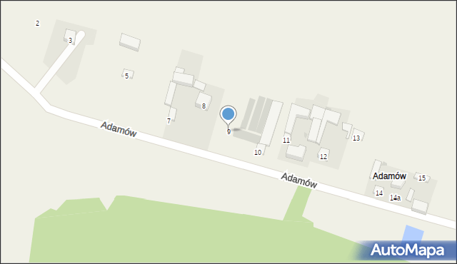 Strzelce Wielkie, Adamów, 9, mapa Strzelce Wielkie