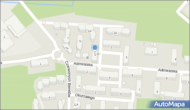 Warszawa, Admiralska, 1, mapa Warszawy