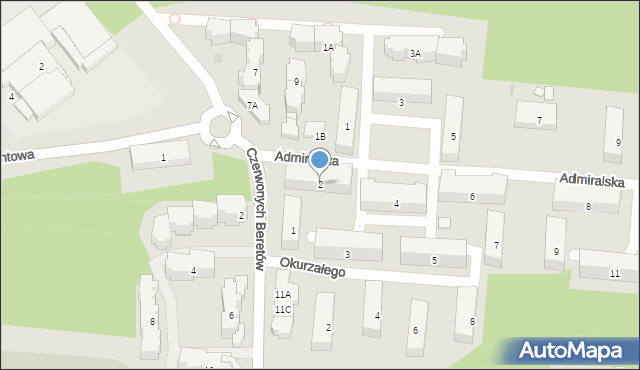 Warszawa, Admiralska, 2, mapa Warszawy