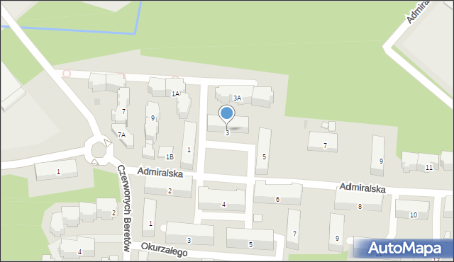 Warszawa, Admiralska, 3, mapa Warszawy