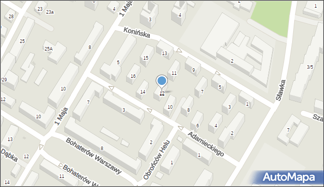 Warszawa, Adamieckiego Karola, 12, mapa Warszawy