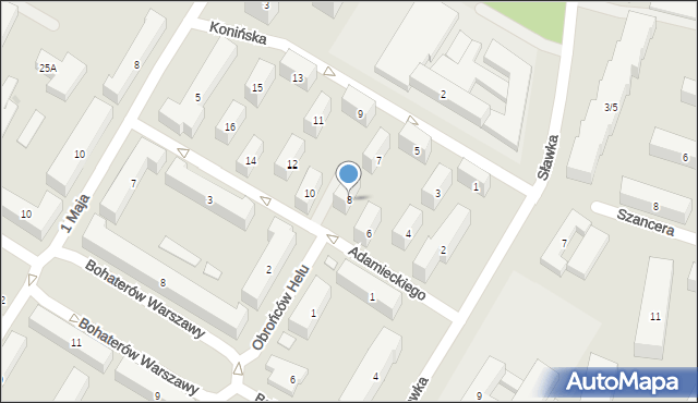 Warszawa, Adamieckiego Karola, 8, mapa Warszawy