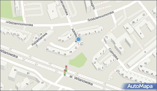 Warszawa, Adriatycka, 19, mapa Warszawy