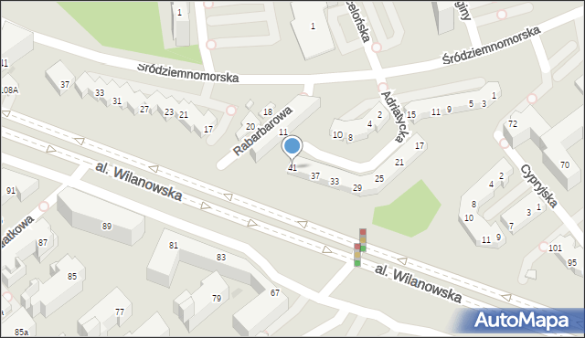 Warszawa, Adriatycka, 41, mapa Warszawy