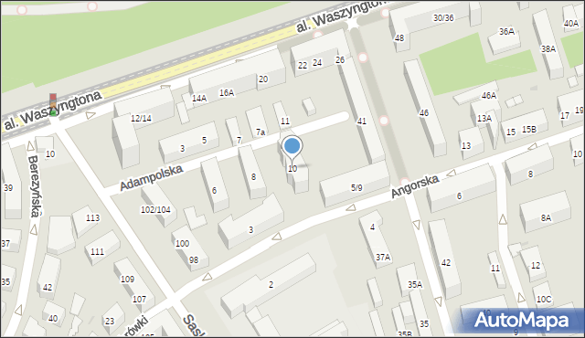 Warszawa, Adampolska, 10, mapa Warszawy