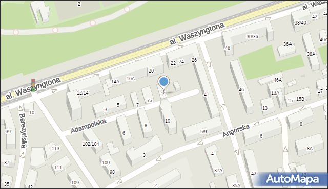 Warszawa, Adampolska, 11, mapa Warszawy