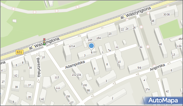 Warszawa, Adampolska, 5, mapa Warszawy