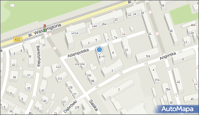 Warszawa, Adampolska, 6, mapa Warszawy