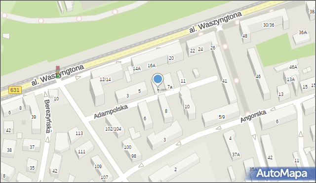Warszawa, Adampolska, 7, mapa Warszawy