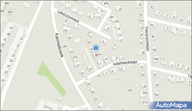 Wrocław, Adamieckiego Karola, 3B, mapa Wrocławia