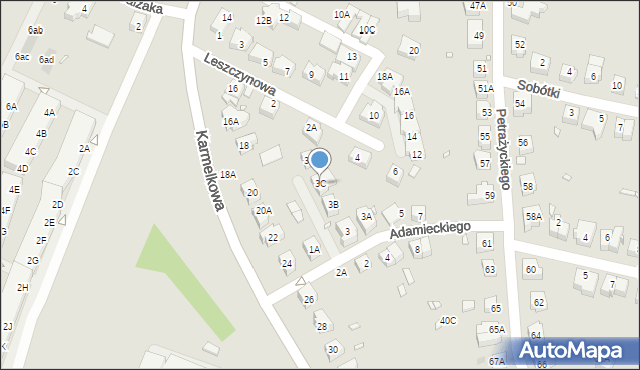 Wrocław, Adamieckiego Karola, 3C, mapa Wrocławia