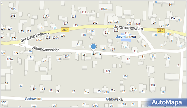 Wrocław, Adamczewskich Heleny i Ludwika, 14A, mapa Wrocławia