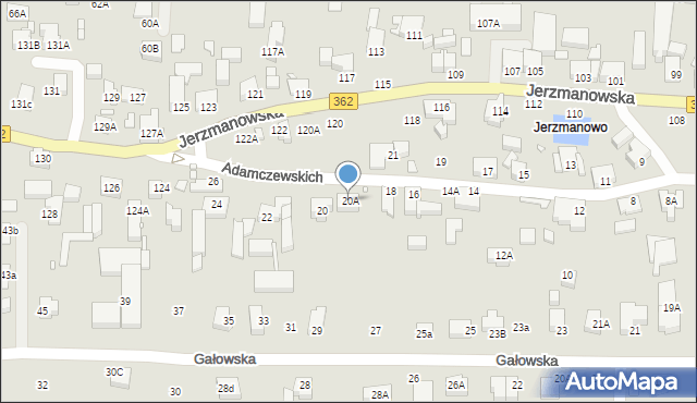 Wrocław, Adamczewskich Heleny i Ludwika, 20A, mapa Wrocławia