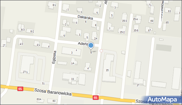 Zaścianki, Adeńska, 6, mapa Zaścianki
