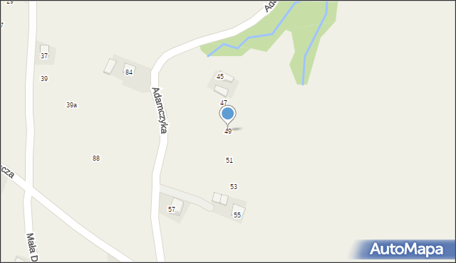 Żeleźnikowa Wielka, Adamczyka Bolesława, prof., 49, mapa Żeleźnikowa Wielka