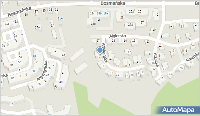 Gdynia, Afrykańska, 21, mapa Gdyni