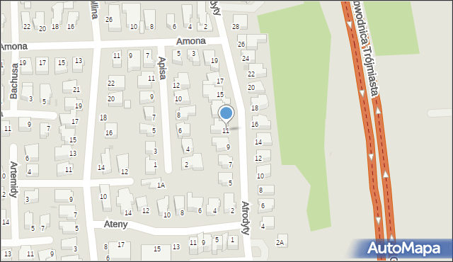 Gdynia, Afrodyty, 11, mapa Gdyni