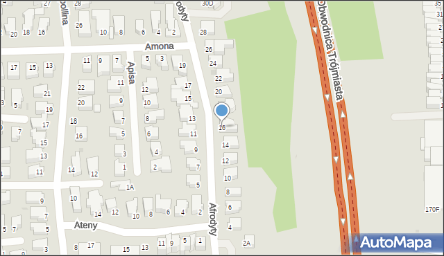 Gdynia, Afrodyty, 16, mapa Gdyni