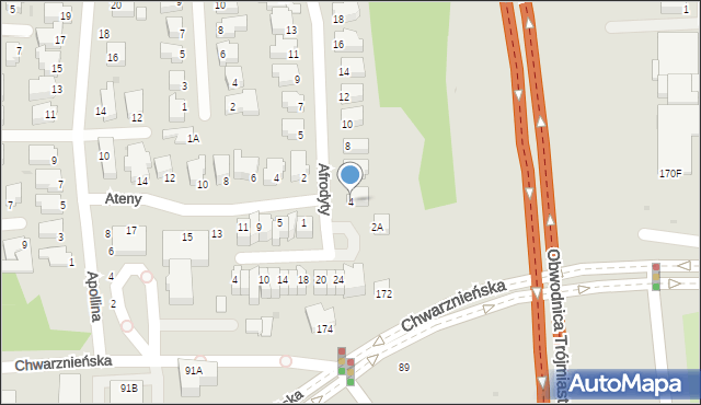 Gdynia, Afrodyty, 4, mapa Gdyni