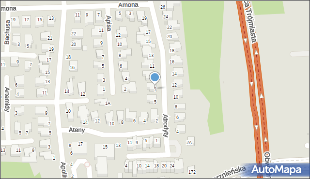 Gdynia, Afrodyty, 7, mapa Gdyni