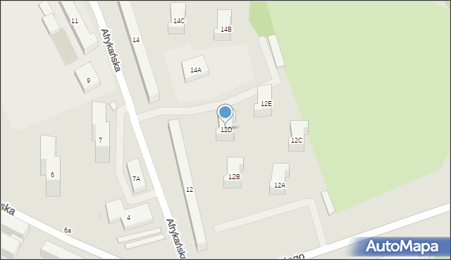 Warszawa, Afrykańska, 12D, mapa Warszawy