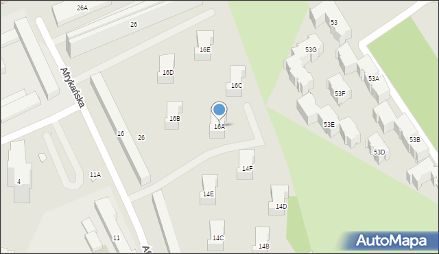Warszawa, Afrykańska, 16A, mapa Warszawy