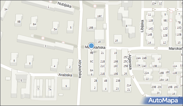 Warszawa, Afrykańska, 6E, mapa Warszawy