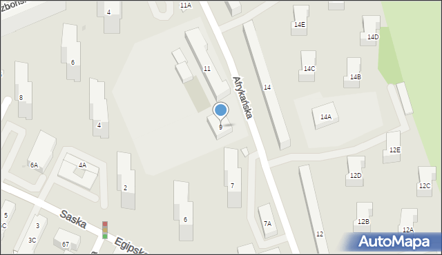 Warszawa, Afrykańska, 9, mapa Warszawy