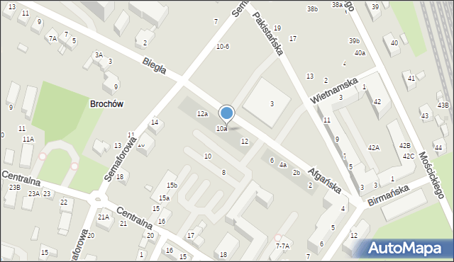 Wrocław, Afgańska, 14, mapa Wrocławia