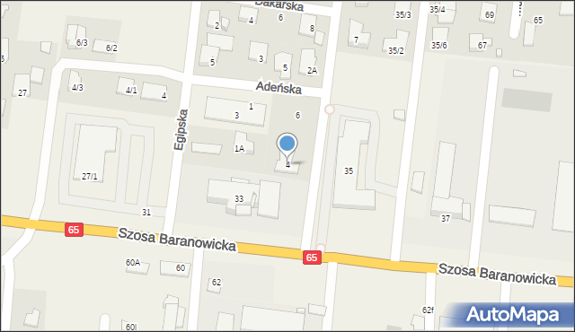 Zaścianki, Afrykańska, 4, mapa Zaścianki