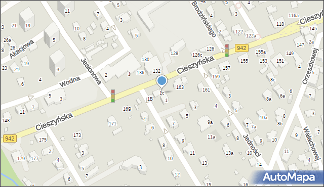 Bielsko-Biała, Agrestowa, 1c, mapa Bielsko-Białej