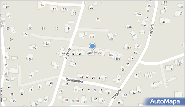 Bielsko-Biała, Agawy, 41e, mapa Bielsko-Białej