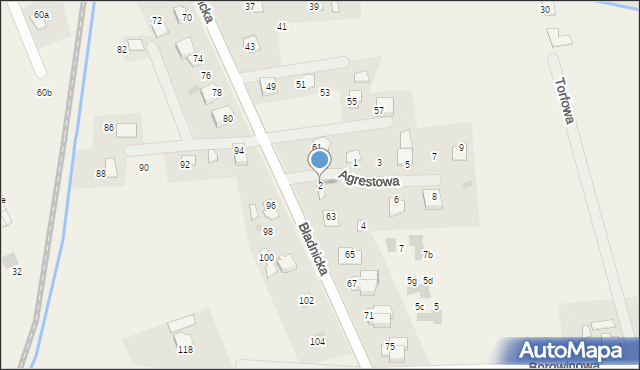 Bładnice Dolne, Agrestowa, 2, mapa Bładnice Dolne