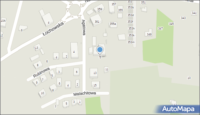 Bydgoszcz, Agatowa, 5, mapa Bydgoszczy