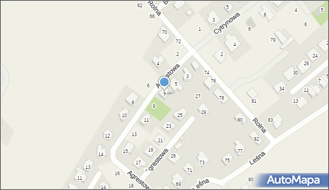 Dąbrowa, Agrestowa, 7, mapa Dąbrowa