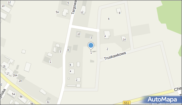 Dąbrowa Chełmińska, Agrestowa, 1, mapa Dąbrowa Chełmińska