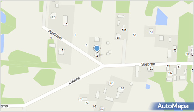 Huta Mazowszańska, Agatowa, 4, mapa Huta Mazowszańska