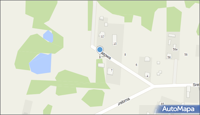 Huta Mazowszańska, Agatowa, 9, mapa Huta Mazowszańska