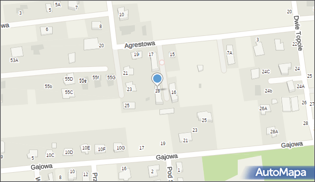 Kalinówka, Agrestowa, 18, mapa Kalinówka