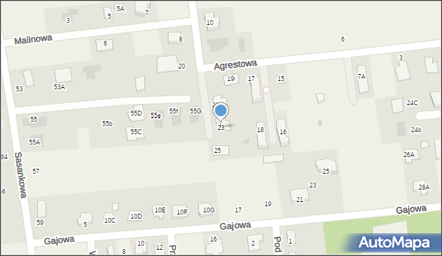 Kalinówka, Agrestowa, 23, mapa Kalinówka