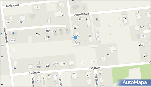 Kalinówka, Agrestowa, 25, mapa Kalinówka
