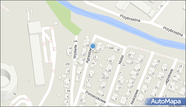 Kalisz, Agrestowa, 15, mapa Kalisza